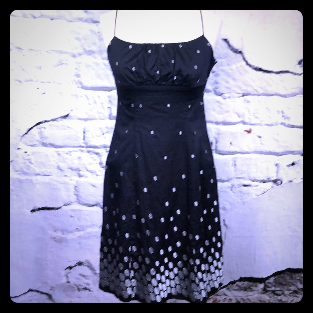 Ann Taylor navy lined sparkle navy silver size 0